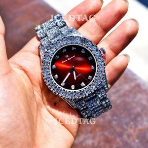 Mens Full Iced OUt Wh. Gold PT Luxury Styish Watch